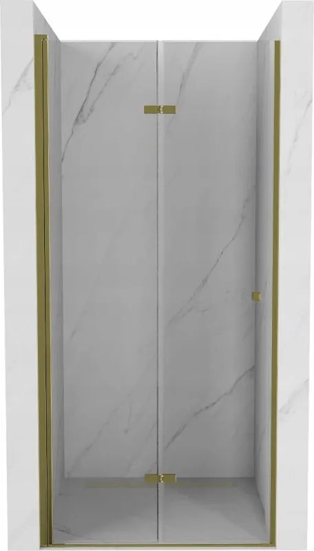 Mexen Lima vouwdeuren voor douche 80 cm, transparant, goudkleurig - 856-080-000-50-00