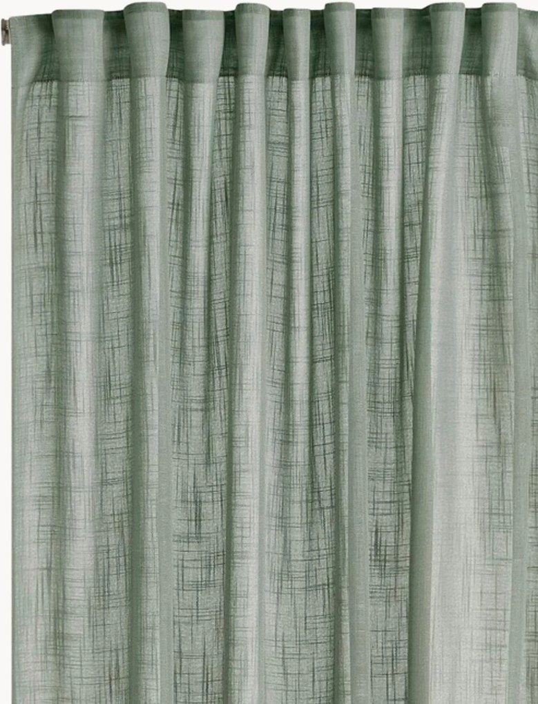 Transparante multibandgordijnen met linnenlook Dianne, 2-delig, B 140 cm