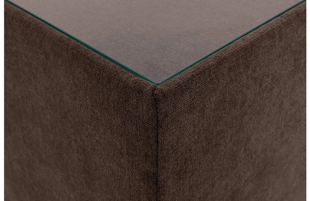Goossens Hocker Nomade Toendra, Hocker met inleg glasblad