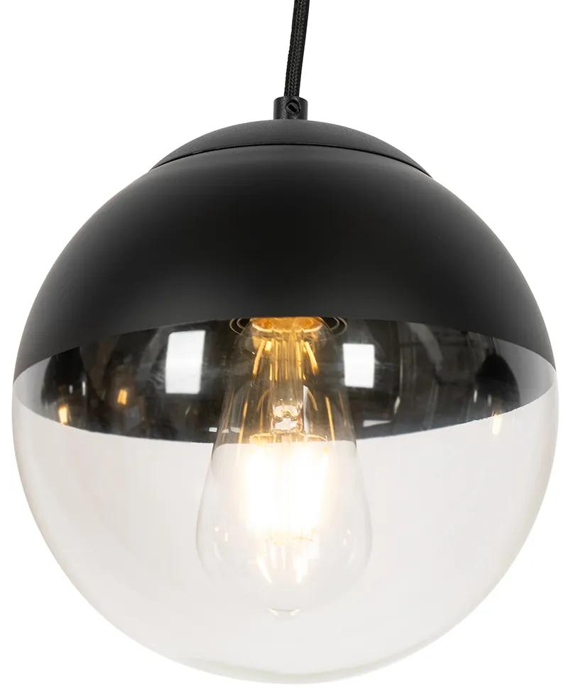 Eettafel / Eetkamer Retro hanglamp zwart met helder glas langwerpig 3-lichts - Eclipse Retro E27 Binnenverlichting Lamp