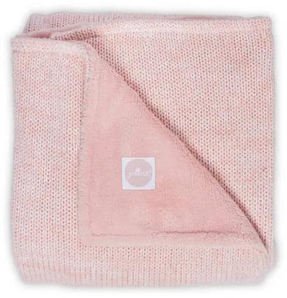 Melange knit wiegdeken 75x100 cm roze