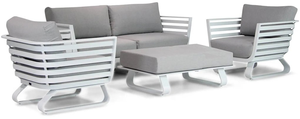 Stoel en Bank Loungeset 4 personen Aluminium Wit  Santika Furniture Santika Sovita