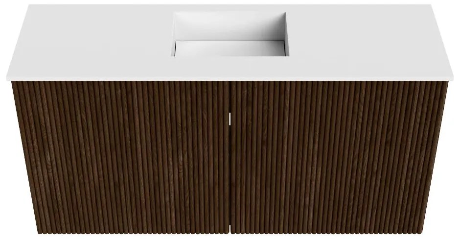 Mondiaz Joya 80cm toiletmeubel walnut met wastafel faye midden zonder kraangat talc