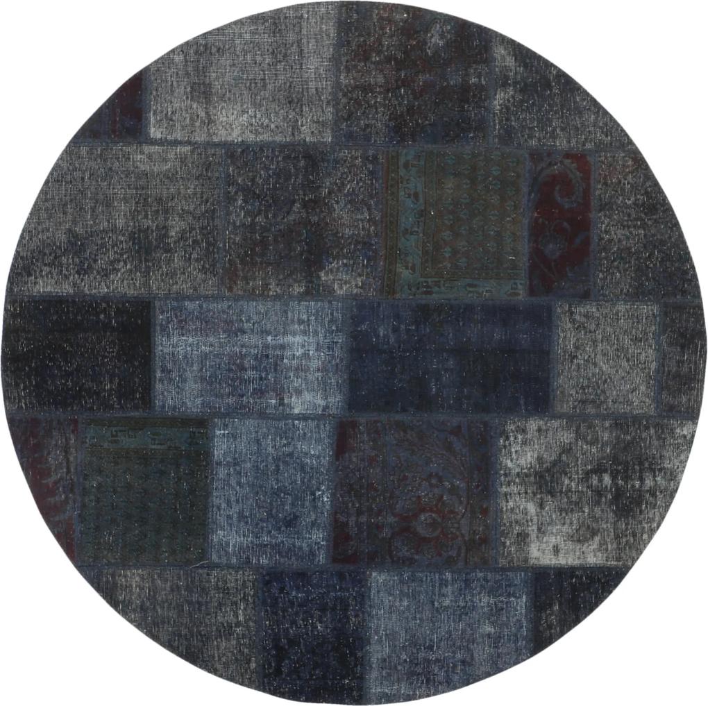 Home Collection - Vintage patchwork Blue Indigo - Rond (0 x 200) - Vloerkleed