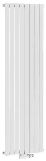 Henrad Verona Vertical designradiator 200x79.8cm 1702watt 6 aansluitingen Staal Wit Glans 75052000010798