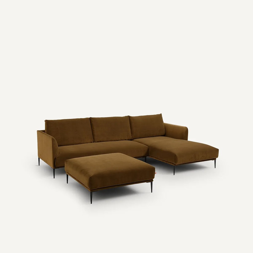 XL fluwelen poef, Oscar, ontwerp Emmanuel Gallina