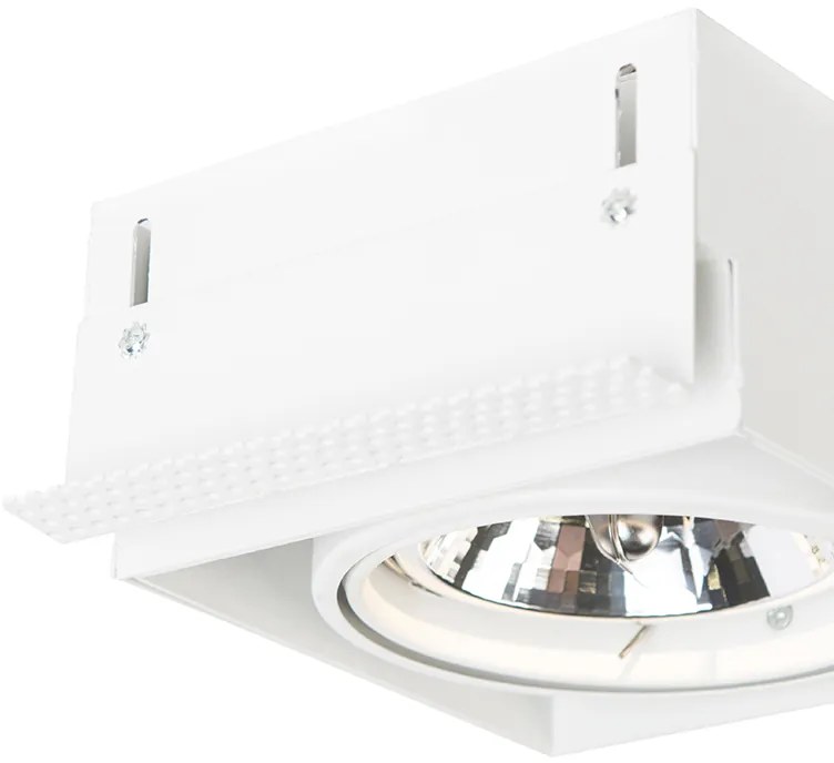 Grote Inbouwspot wit AR111 draai- en kantelbaar trimless - Oneon Modern QR111 / AR111 / G53 vierkant Binnenverlichting Lamp