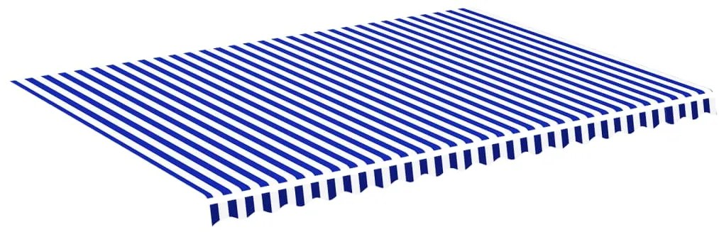 vidaXL Vervangingsdoek voor luifel 5x3,5 m blauw en wit