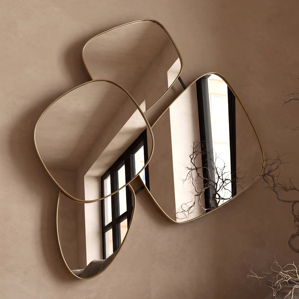 Kare Design Shapes Organische Retro Spiegel Goud - 110x130cm