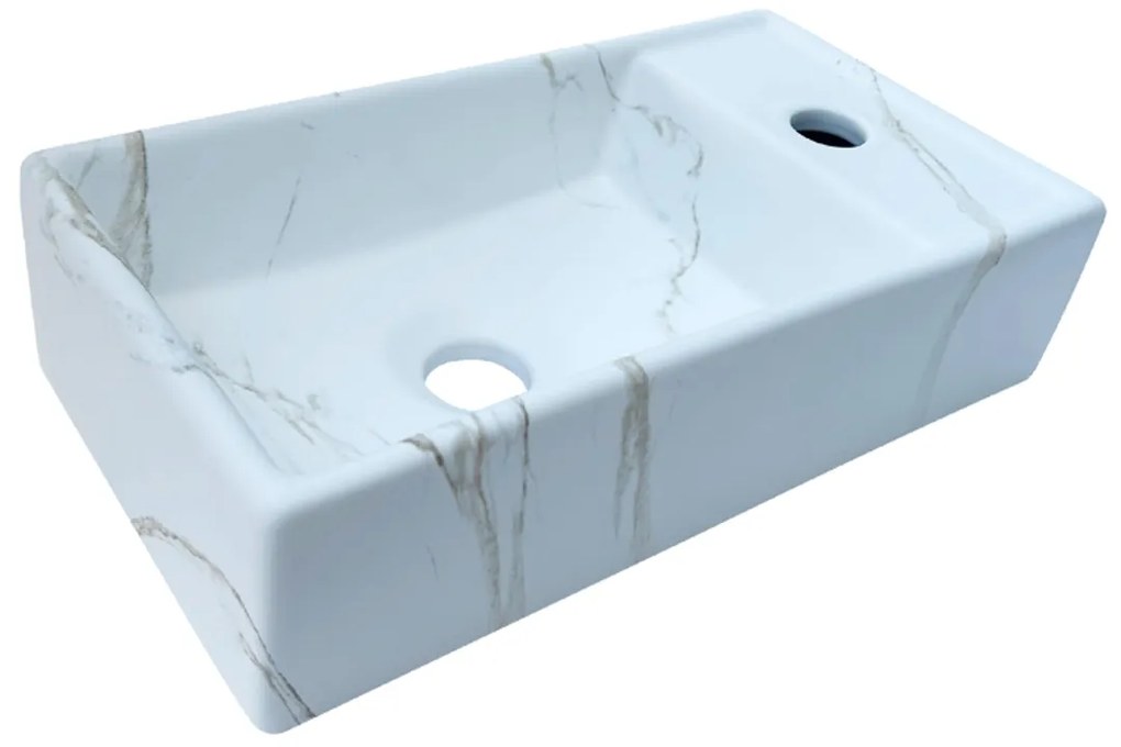 Lambini Designs Aigua fontein met kraangat wit marmer