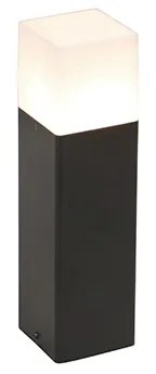 Staande buitenlamp zwart met opaal witte kap 30 cm - Denmark Modern E27 IP44 Buitenverlichting