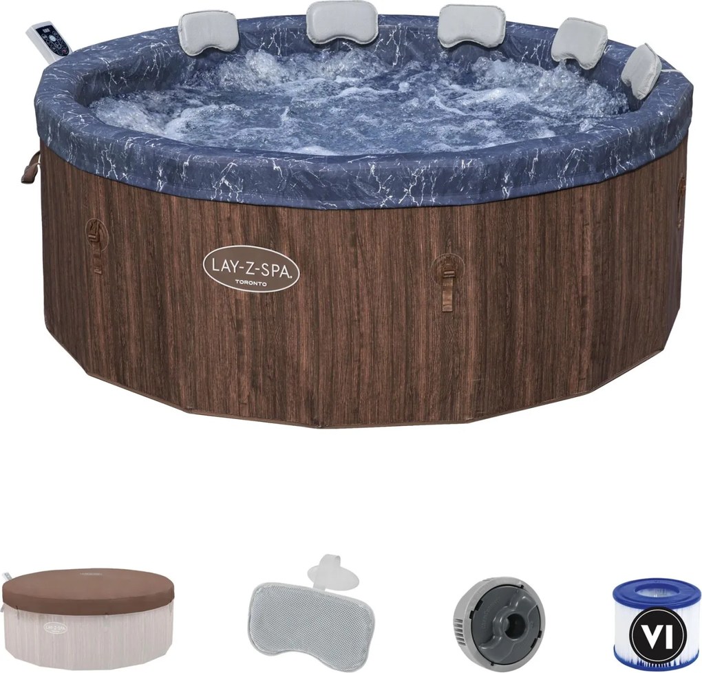 Lay-Z-Spa Toronto 7 personen - 196x66cm - met ingebouwde pomp - ThermaCore UltraFit Smart AirJet