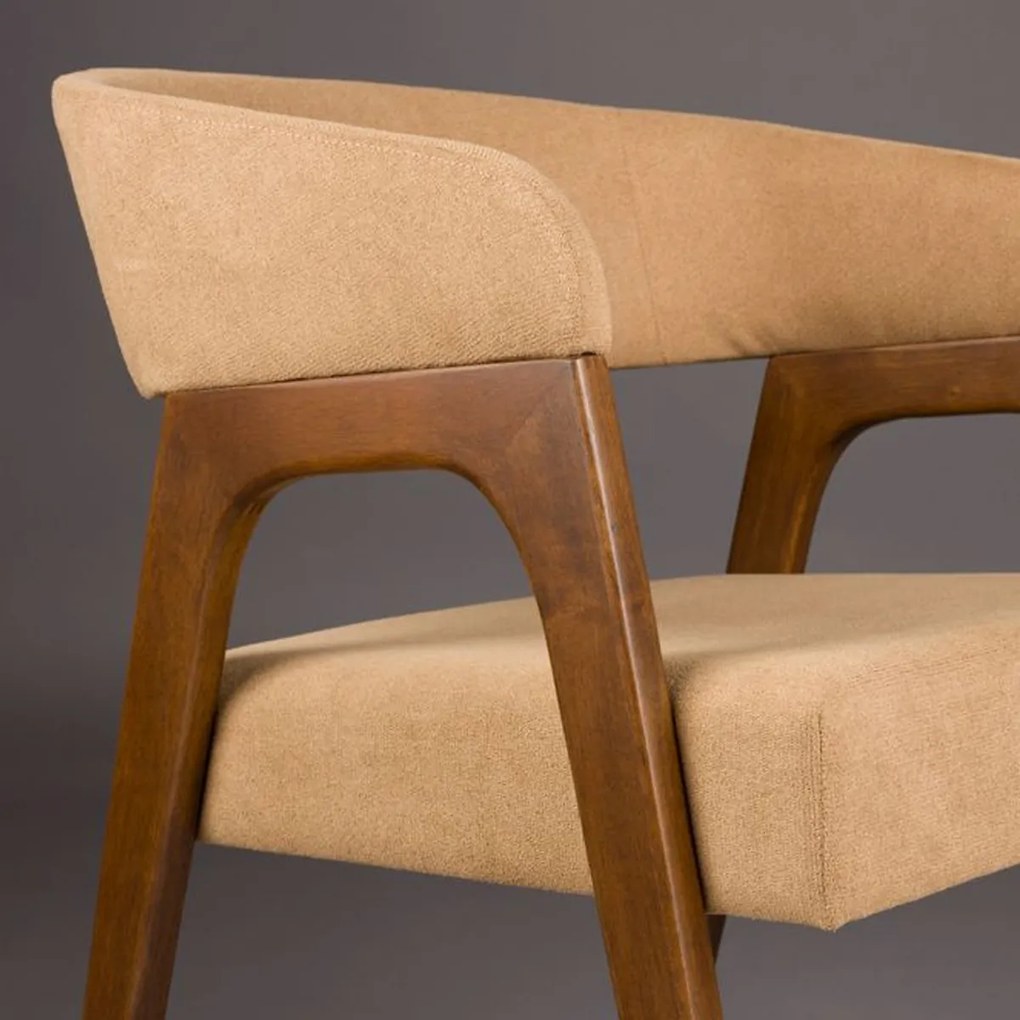 Dutchbone Adamello Vintage Eetkamerstoel Walnoot Beige