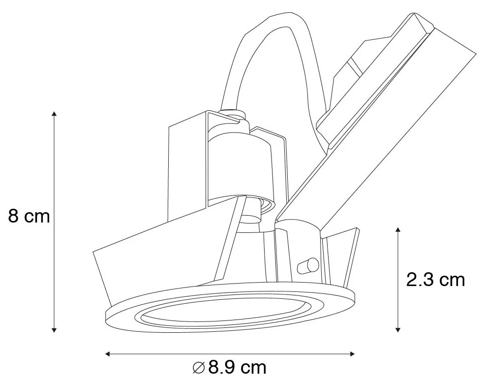 Set van 10 smart inbouwspots goud kantelbaar incl. Wifi GU10 - Cisco Modern, Design GU10 rond Binnenverlichting Lamp