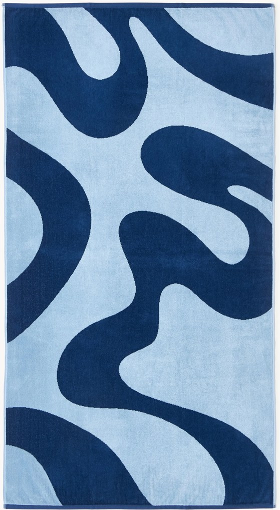 Velours badlaken Pia met golvend patroon