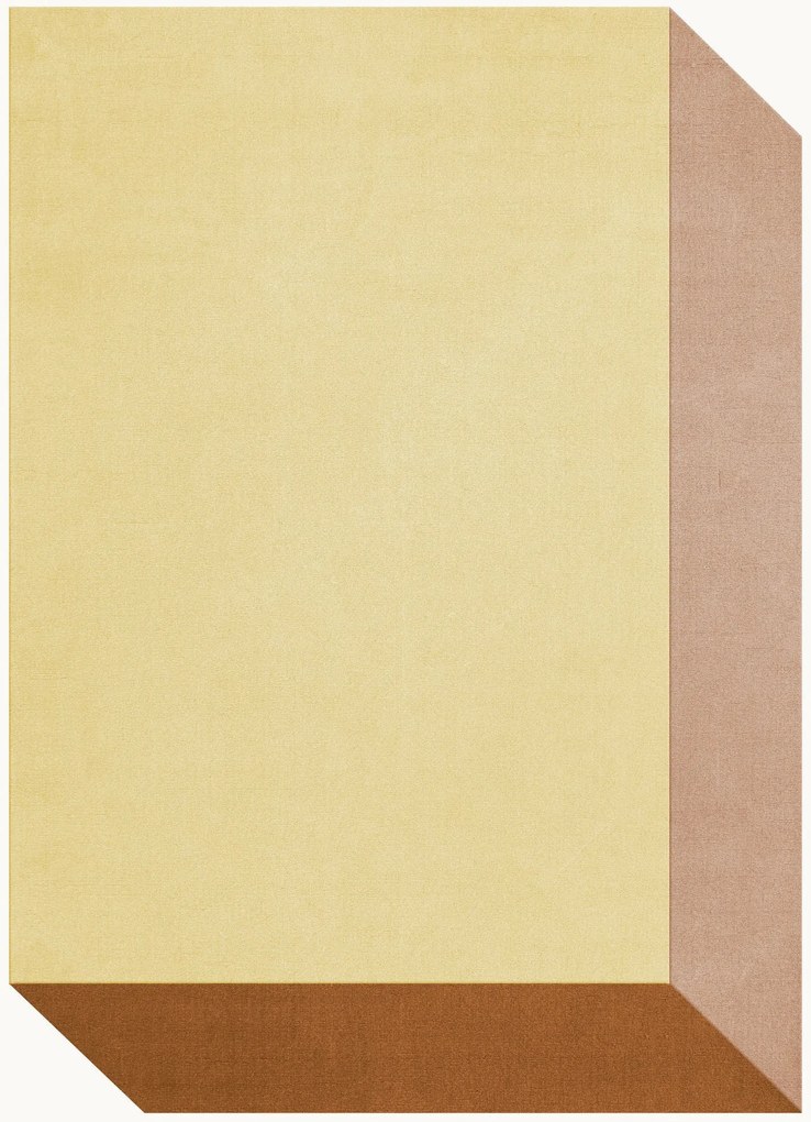 Handgeweven laagpolig wollen vloerkleed Tekla Box