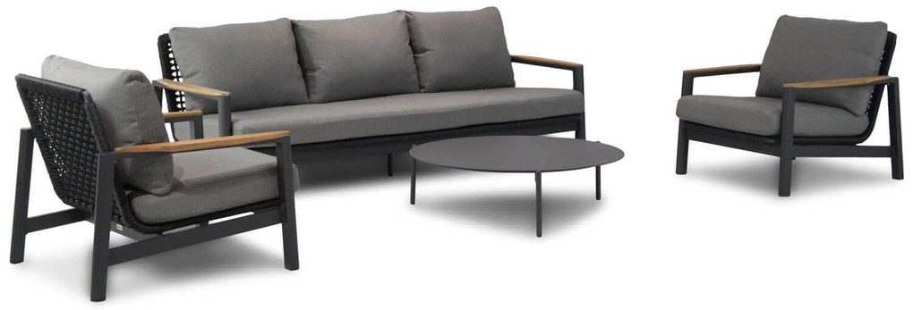 Stoel en Bank Loungeset 5 personen Aluminium/Rope Grijs Coco Ralph/Pacific
