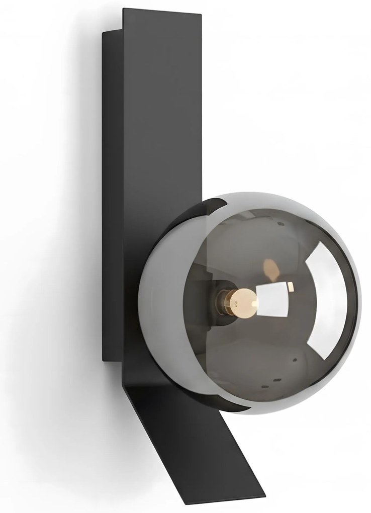 WANDLAMP APP1757-1W ZWART CHROOM