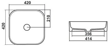 Plieger Fresno opbouwwastafel zonder kraangat 42x42cm wit