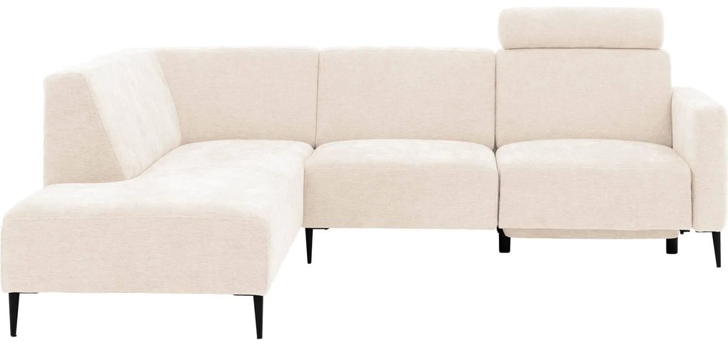 Goossens Hoekbank Tiolo Met Relaxfunctie En Hoofdsteun wit, stof, 3-zits, modern design met ligelement links