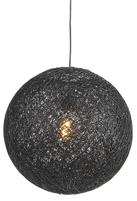 Eettafel / Eetkamer Design hanglamp zwart bol 45cm - Corda Design, Landelijk / Rustiek, Modern E27 rond Binnenverlichting Lamp
