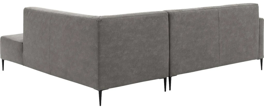 Goossens Key West grijs, micro leer, 2,5-zits, modern design met ligelement rechts