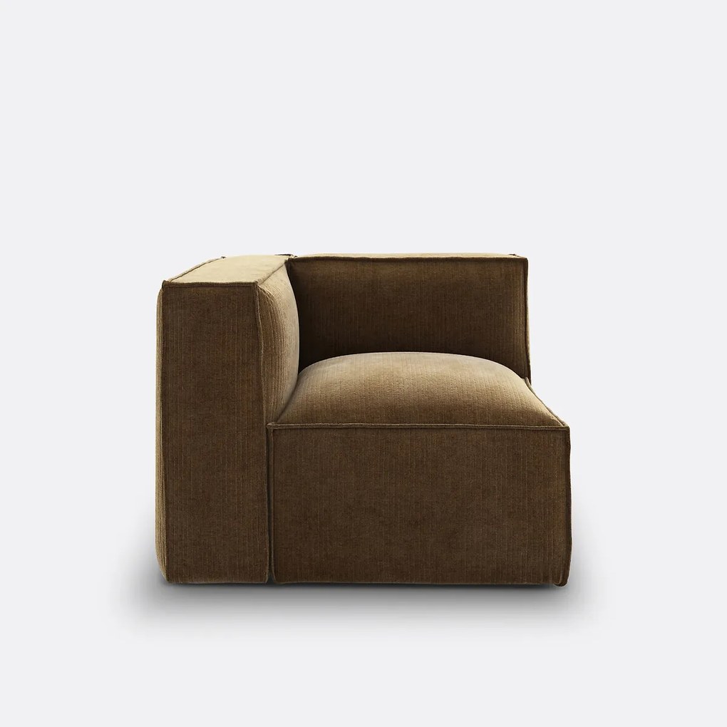 Hoekelement voor modulaire bank, in vintage ribfluweel, Seven