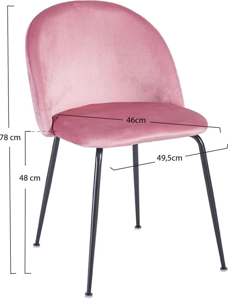 Set 4 Black Dalnia Fluwelen Stoelen