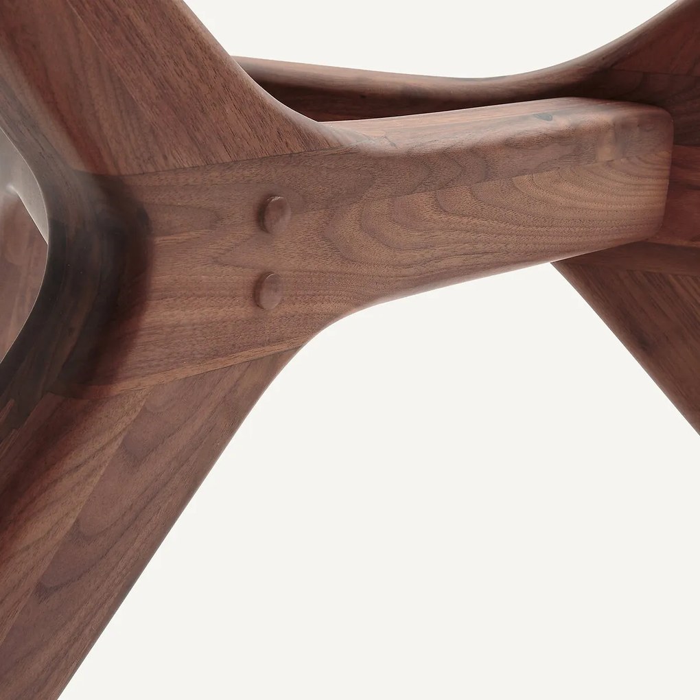 Ronde tafel diameter 130 glas en notenhout, Maricielo