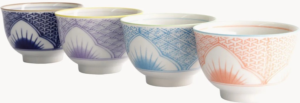 Porseleinen kopjes Lily Flower, 4-delig