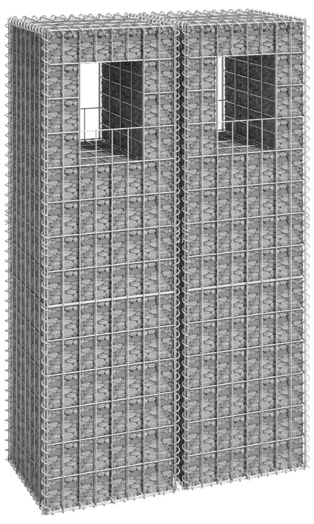 vidaXL Schanskorf palen 2 st 40x40x140 cm ijzer