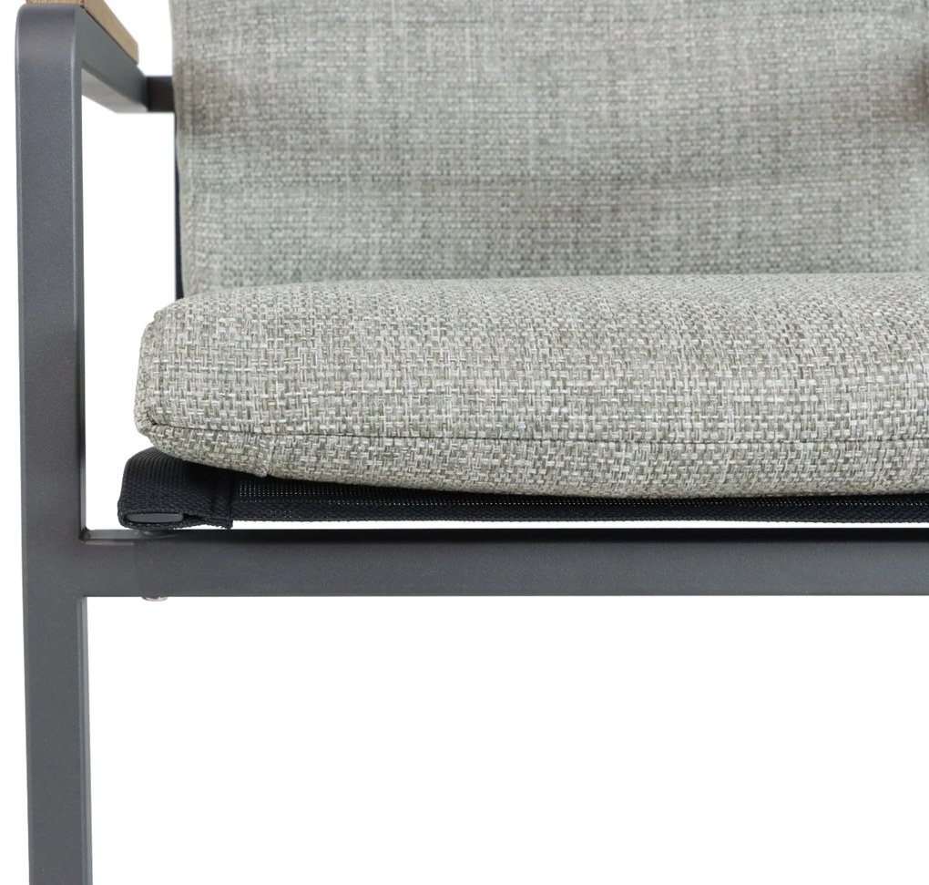 Tuinstoel Aluminium/teak Grijs-antraciet Osmen Orso