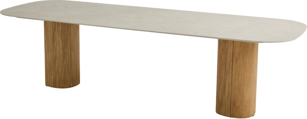 Bosco dining tuintafel 300x110xH75 cm keramiek sabbia panna rustic teak Taste 4SO