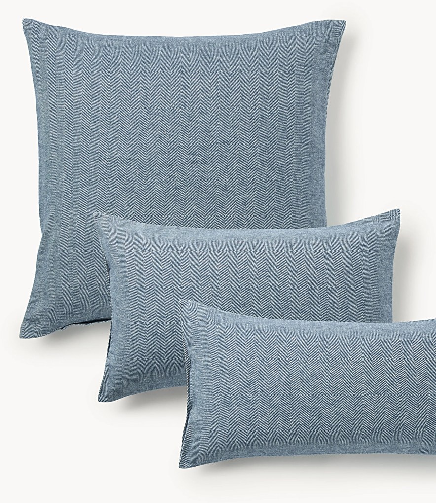 Flanellen kussenhoes Wanda met visgraatpatroon