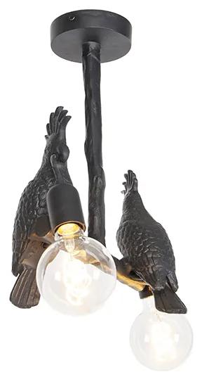Vintage plafondlamp zwart - Animal Papegoje Landelijk E27 Binnenverlichting Lamp