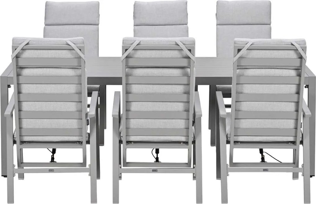 Garden Impressions Kasper tuinset 7-delig - tuintafel 220x93 cm taupe