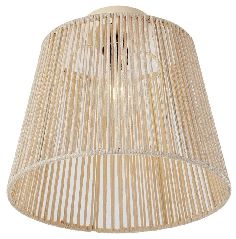 Buiten plafondlamp met beige touw IP54 - JaylaJapandi E27 IP54 Buitenverlichting rond