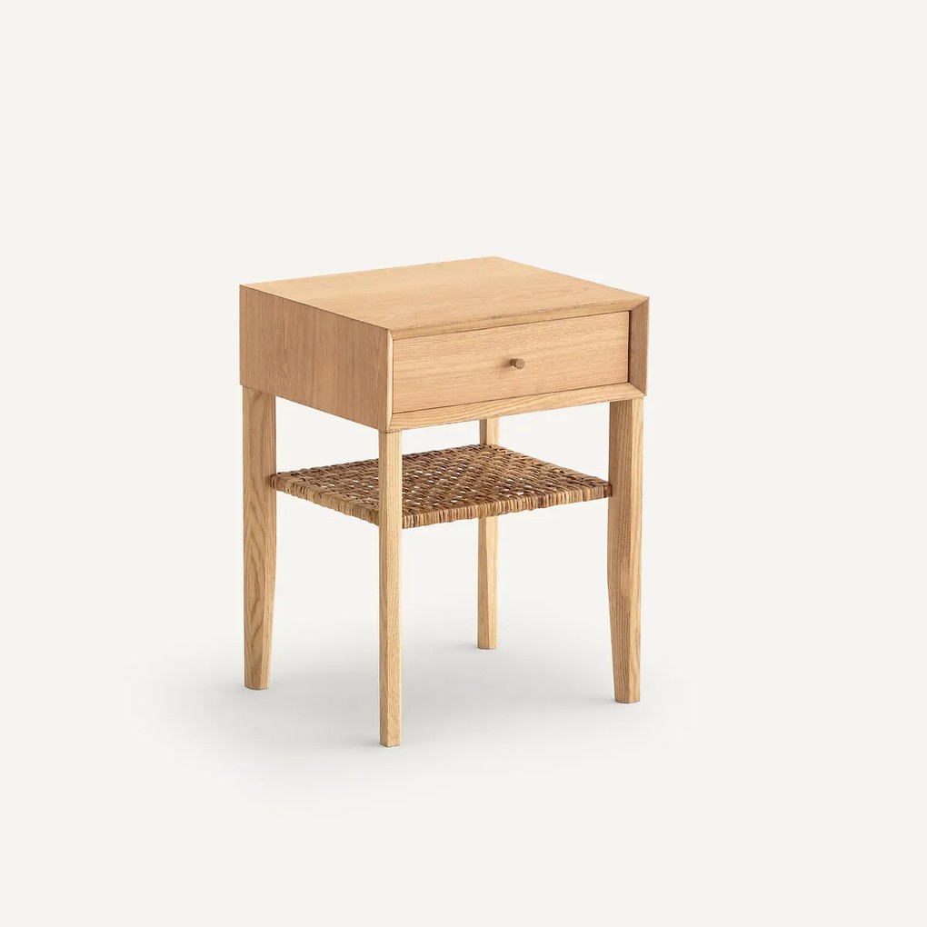 Nachtkastje in massief eikenhout en eikenfineer, Dawud