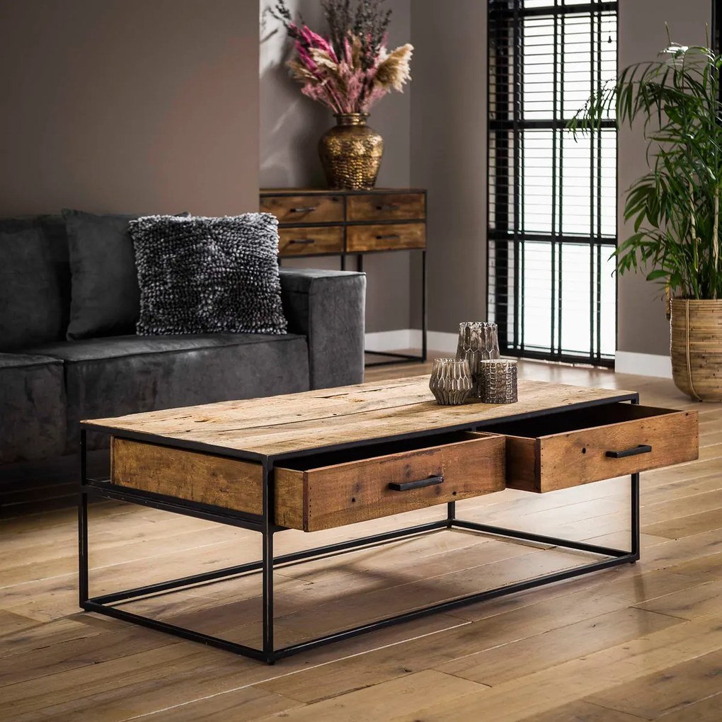 Salontafel Met Twee Lades - 120 X 60cm.