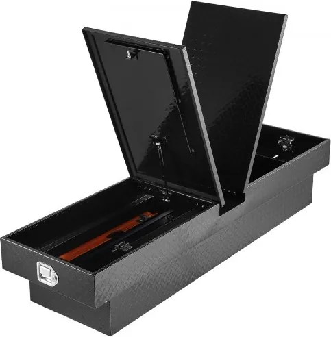 VEVOR Crossover Truck Gereedschapskist voor de laadruimte (1771 x 507 x 331 mm) Afsluitbare en waterdichte aluminium gereedschapskisten met zijhandgrepen voor campertrailers Zwart