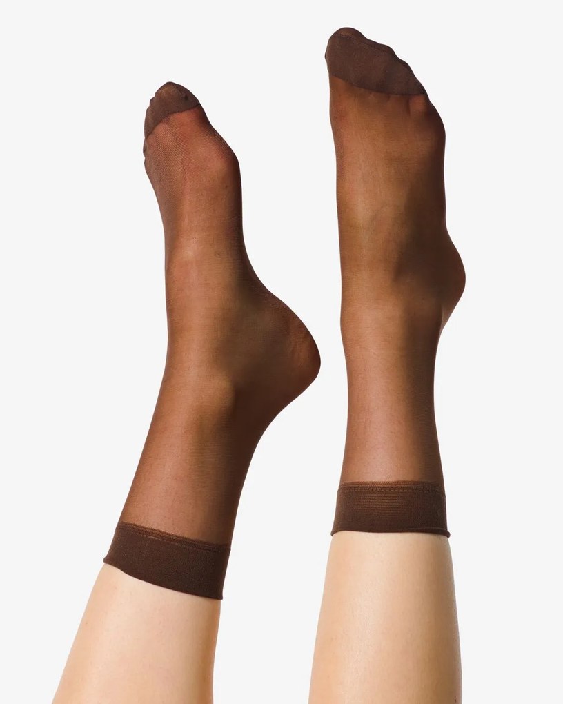 HEMA Pantysokken Glans Doorschijnend - 3 Paar Bruin (bruin)
