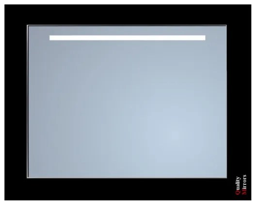 Sanicare Spiegel met "Warm White" Leds 120 cm Sensor schakelaar 1 x horizontale strook omlijsting zwart LW1.70120Z