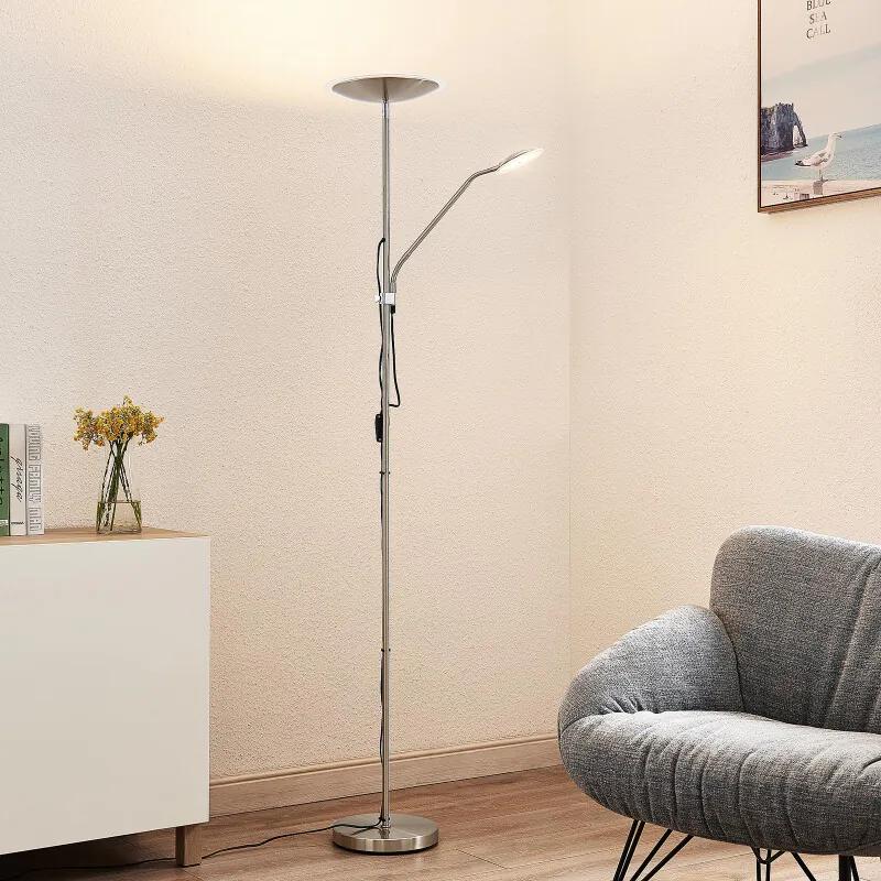 Heliani LED vloerlamp, 2-lamp, chroom - lampen-24