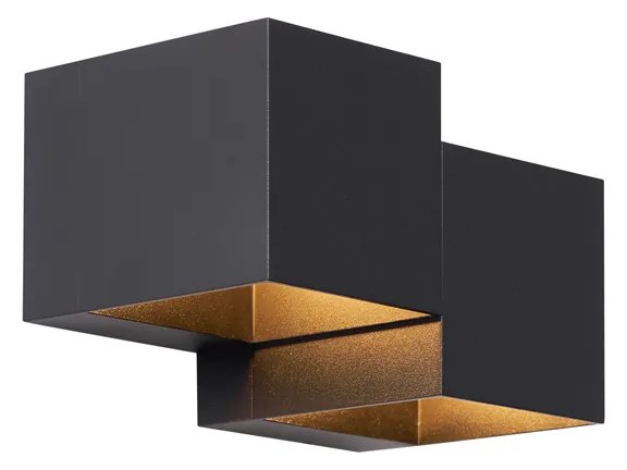 Moderne wandlamp zwart 2-lichts - Transfer Double