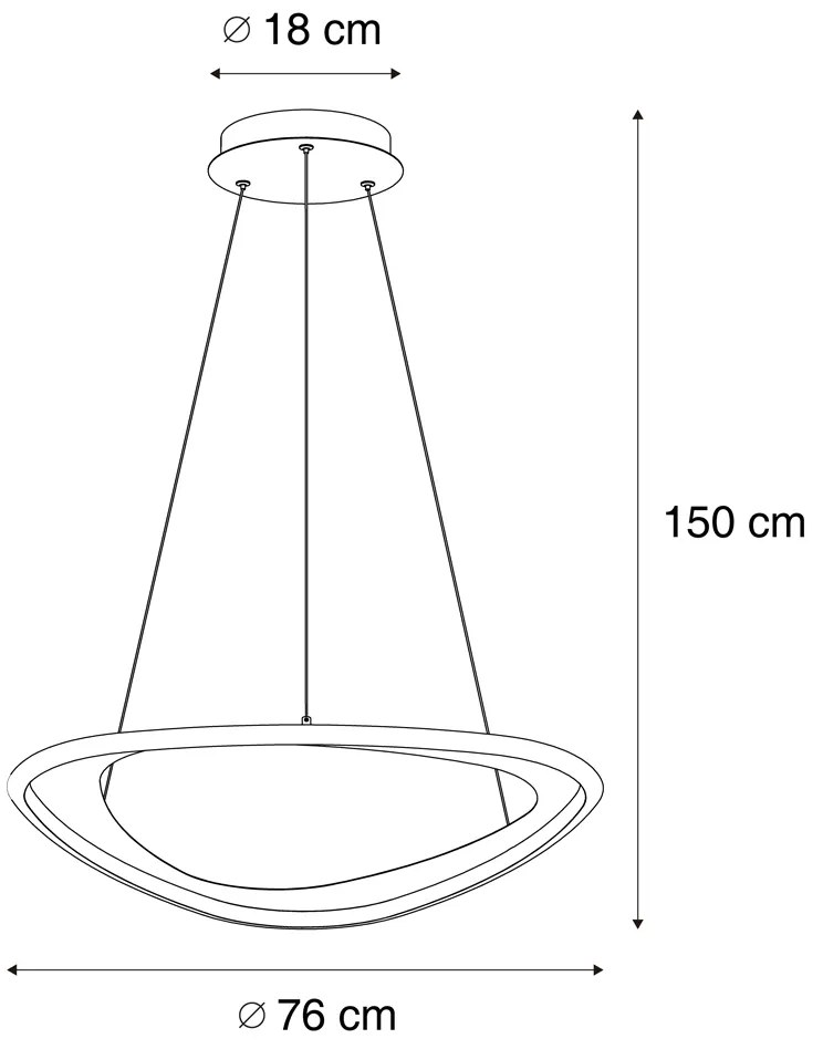 LED Design hanglamp zwart 3-staps dimbaar - Organico Design Binnenverlichting Lamp