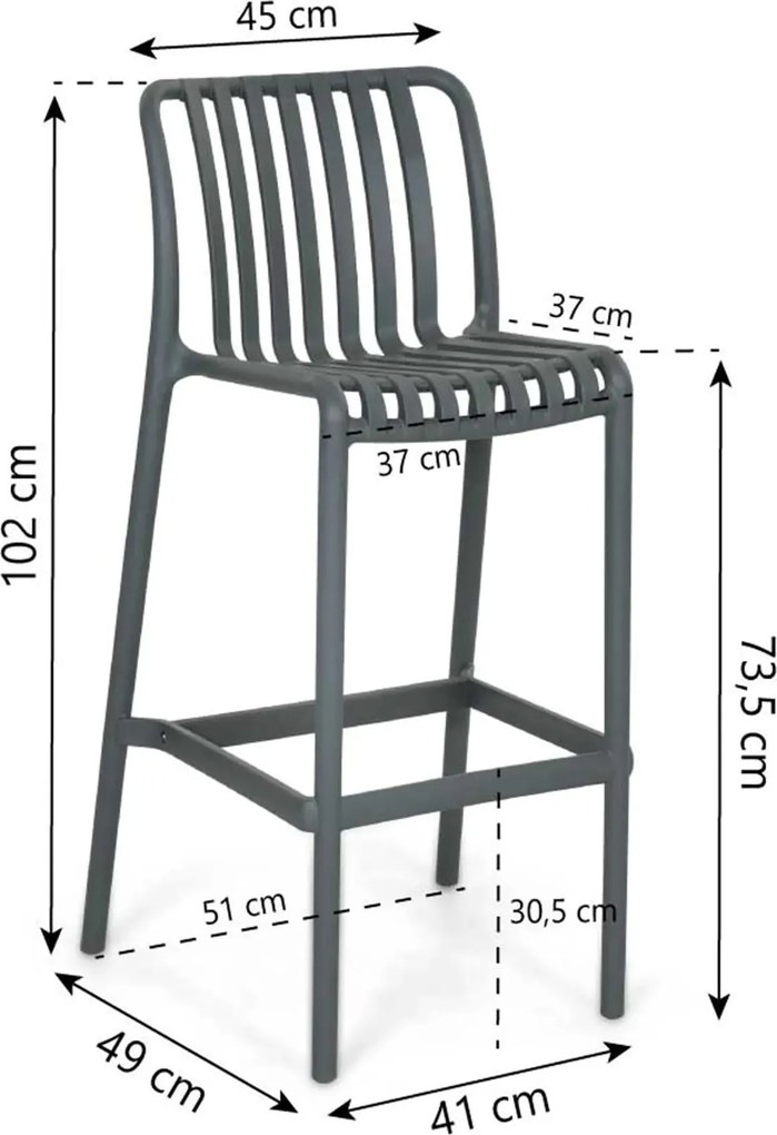 Barset 4 personen 150 cm Kunststof Grijs Domani Furniture Alba/Tavano