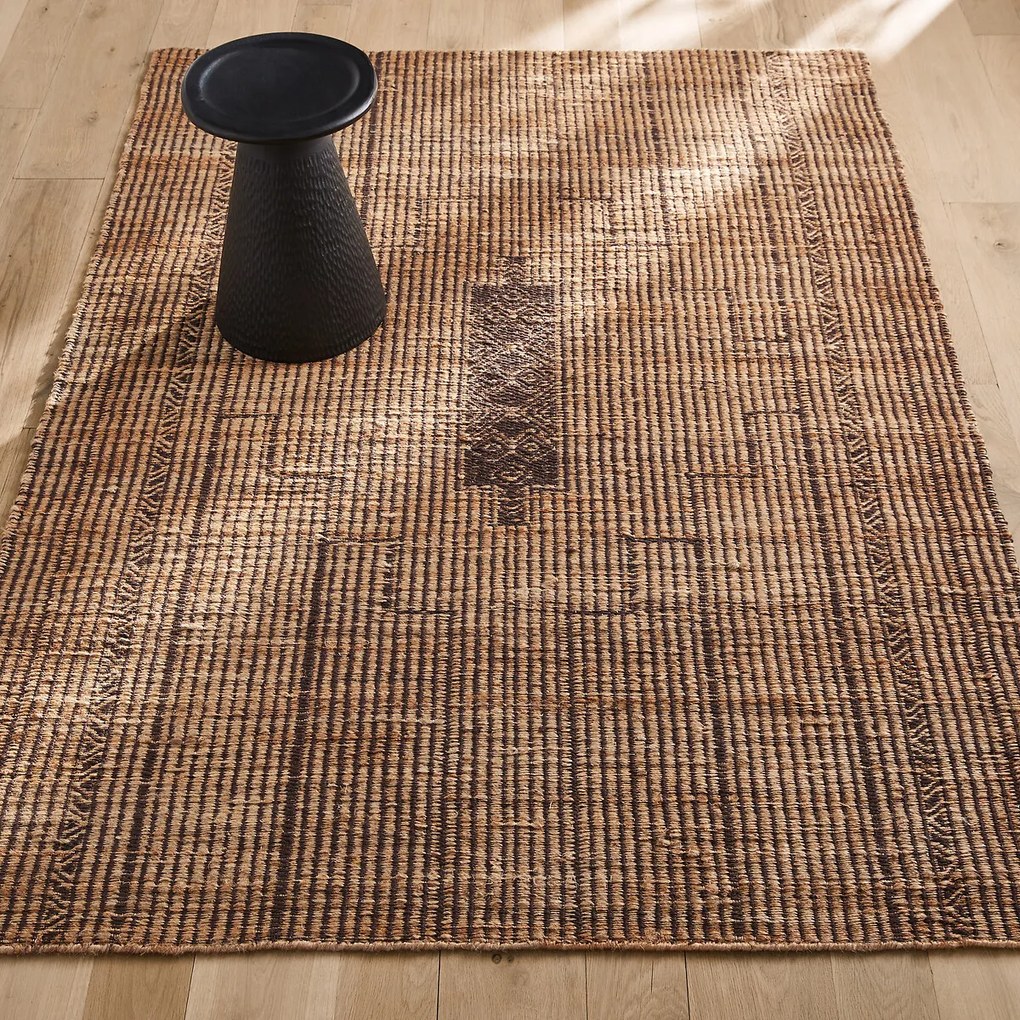 Geweven vloerkleed in jute en katoen, Jutiss