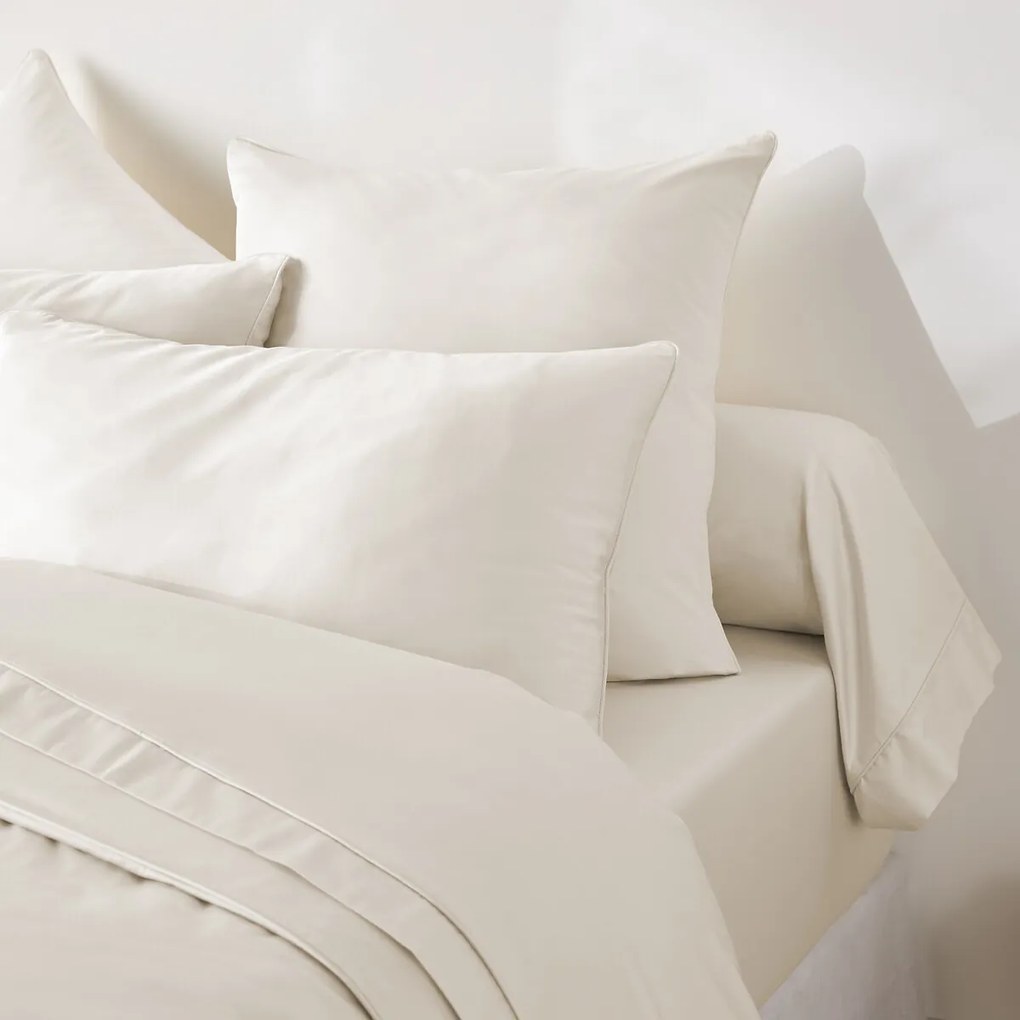 Effen satijnen katoenen bolsterovertrek, 153 draden, Opale