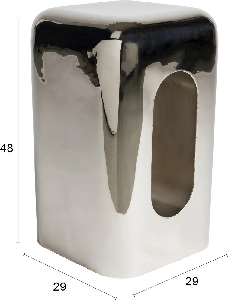 Zuiver Creek Design Bijzettafel Chroom - 29 X 29cm.