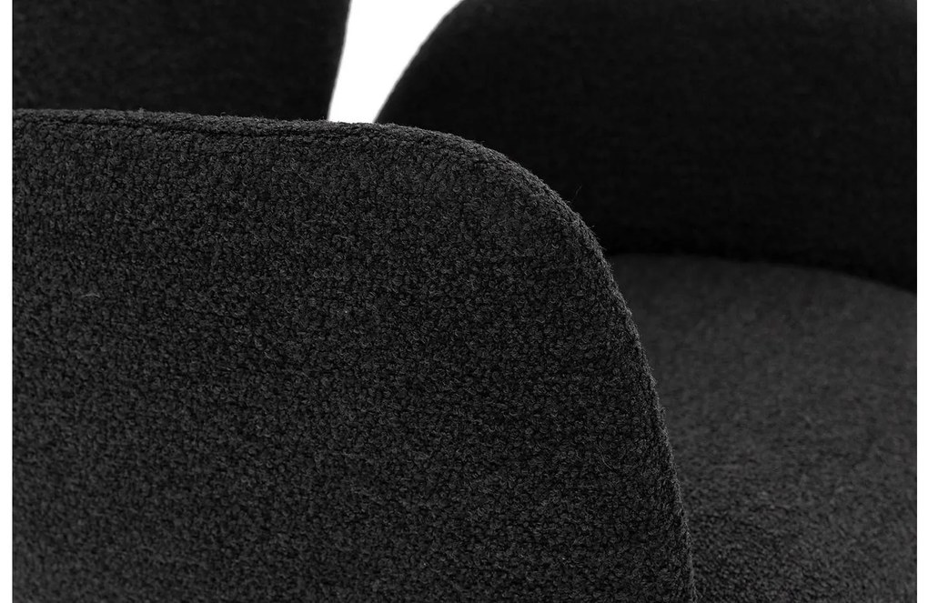 Goossens Eetkamerstoel Hera grijs stof met armleuning, modern design